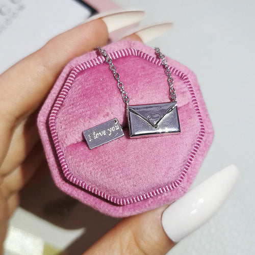 Load image into Gallery viewer, New Trendy Envelop Love Letter Silver Necklace