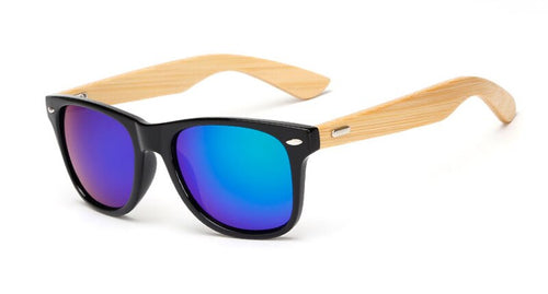 Load image into Gallery viewer, Unisex Square Bamboo Wood Sunglasses
