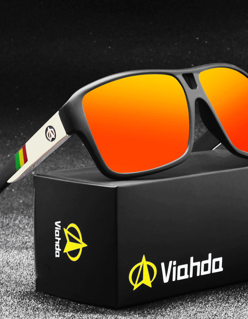 Load image into Gallery viewer, Viahda Polarized Sunglasses Men Sunglasses Men Driving Mirrors Coating Points Black Frame Eyewear Male Sun Glasses UV400