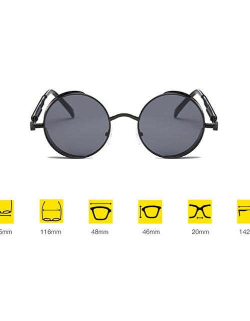Load image into Gallery viewer, Metal Round Steampunk Sunglasses Men Women Fashion Glasses Brand Designer Retro Frame Vintage Sunglasses High Quality UV400