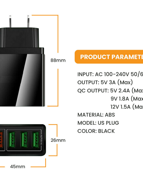 Load image into Gallery viewer, Fast Charge 3.0 USB Hub Wall Charger