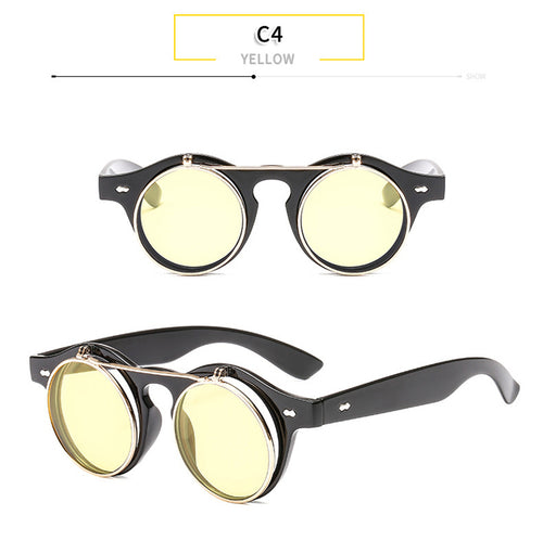 Load image into Gallery viewer, Round Flip Up Sunglasses