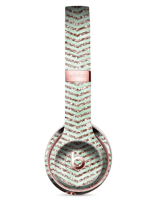Load image into Gallery viewer, Brown and Green Glimmer Chevron Full-Body Skin Kit for the Beats by