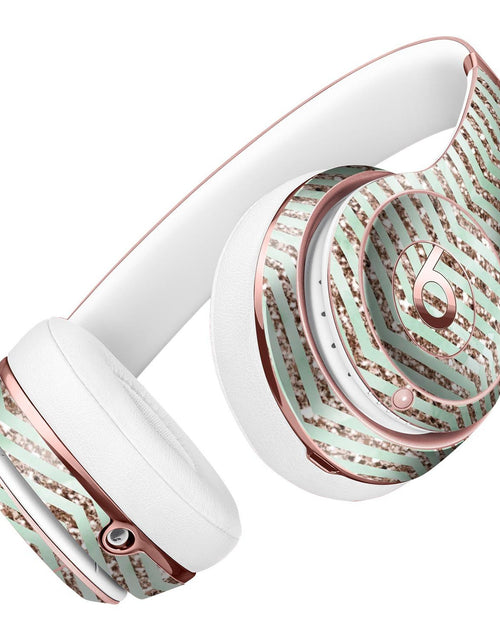 Load image into Gallery viewer, Brown and Green Glimmer Chevron Full-Body Skin Kit for the Beats by