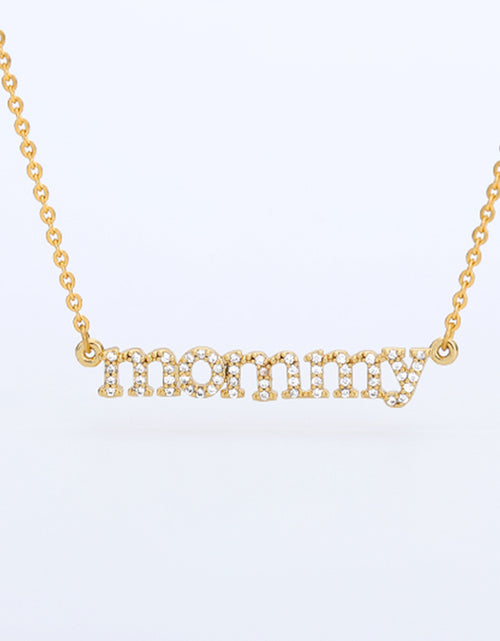 Load image into Gallery viewer, Crystal Pave CZ Letters mommy Pendant Necklace