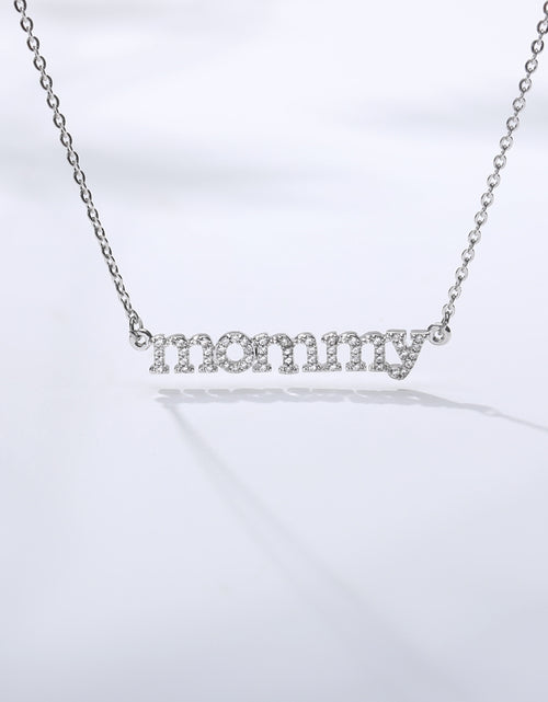 Load image into Gallery viewer, Crystal Pave CZ Letters mommy Pendant Necklace