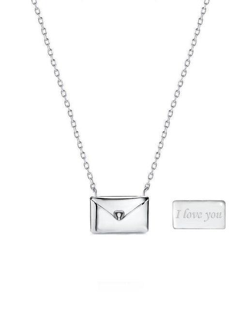 Load image into Gallery viewer, New Trendy Envelop Love Letter Silver Necklace
