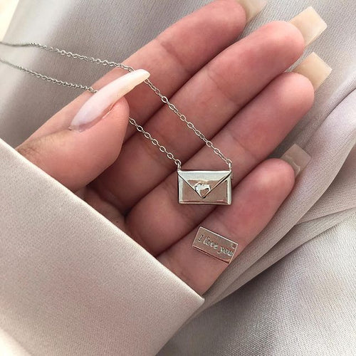 Load image into Gallery viewer, New Trendy Envelop Love Letter Silver Necklace