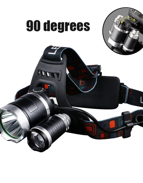 Load image into Gallery viewer, Headlamp 90 degree high Led lighting Head Lamp 4 mode XML T6/R5 LED Headlamp Headlight Camping Fishing headlight Torch Lanterna