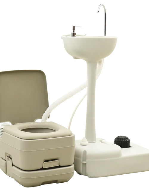 Load image into Gallery viewer, Portable Camping Toilet 2.6 x 2.6 gal and Handwasher Stand 5.3 gal