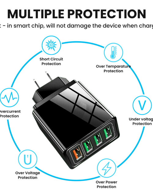 Load image into Gallery viewer, Fast Charge 3.0 USB Hub Wall Charger