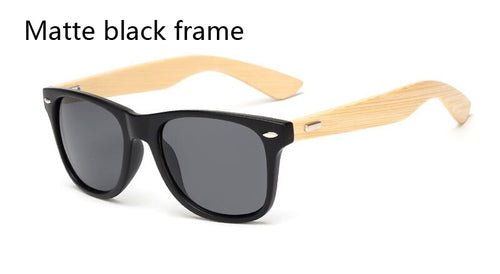 Load image into Gallery viewer, Unisex Square Bamboo Wood Sunglasses
