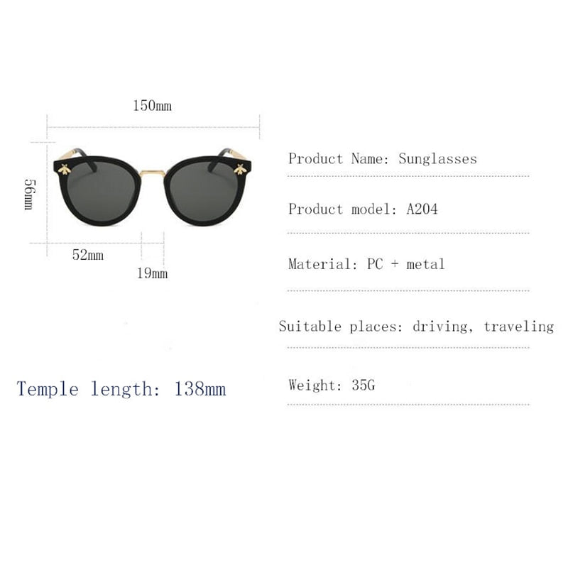 2021 new sunglasses bee red green Fashion UV sunglasses vintage glasses retro sunglasses sunglasses round sunglasses