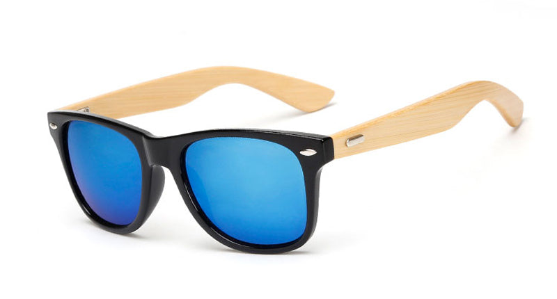 Unisex Square Bamboo Wood Sunglasses