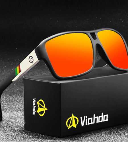 Viahda Polarized Sunglasses Men Sunglasses Men Driving Mirrors Coating Points Black Frame Eyewear Male Sun Glasses UV400