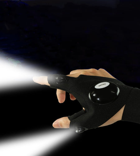 Fingerless Glove LED Flashlight Torch Outdoor Tool Fishing Camping Hiking Survival Rescue Multi Light Tool Left/Right Hand