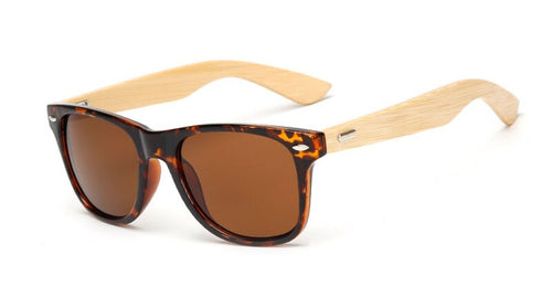 Load image into Gallery viewer, Unisex Square Bamboo Wood Sunglasses
