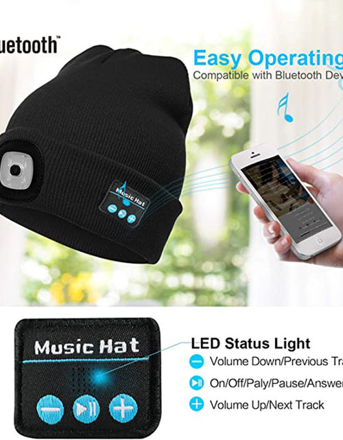 Load image into Gallery viewer, LED Hat With Stereo Headset
