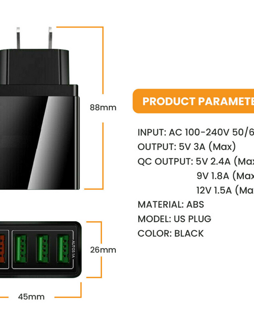 Load image into Gallery viewer, Fast Charge 3.0 USB Hub Wall Charger
