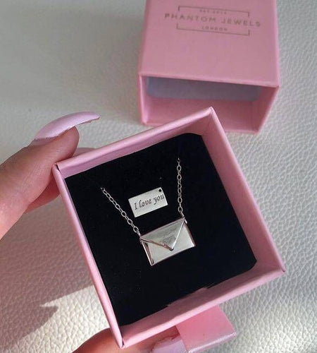 New Trendy Envelop Love Letter Silver Necklace