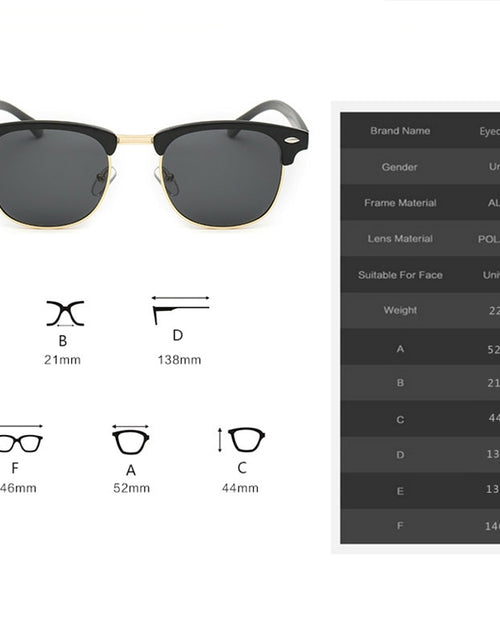 Load image into Gallery viewer, Polarized Semi-Rimless Unisex Sunglasses
