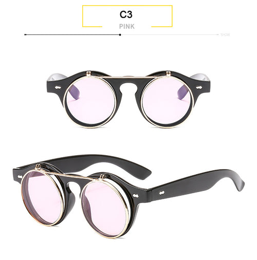 Load image into Gallery viewer, Round Flip Up Sunglasses
