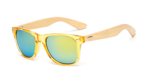 Load image into Gallery viewer, Unisex Square Bamboo Wood Sunglasses
