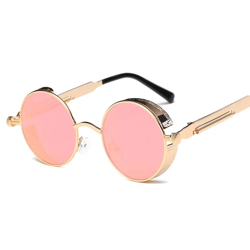 Metal Round Steampunk Sunglasses Men Women Fashion Glasses Brand Designer Retro Frame Vintage Sunglasses High Quality UV400