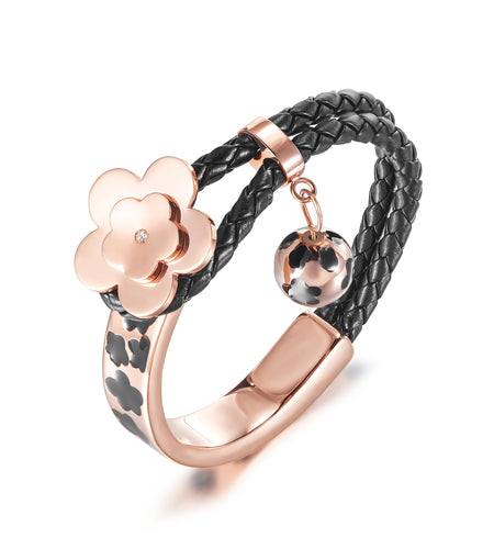 Flower Bud Wheat Chain Bar Bracelet