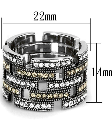 TK2987 - High polished (no plating) Stainless Steel Ring with Top