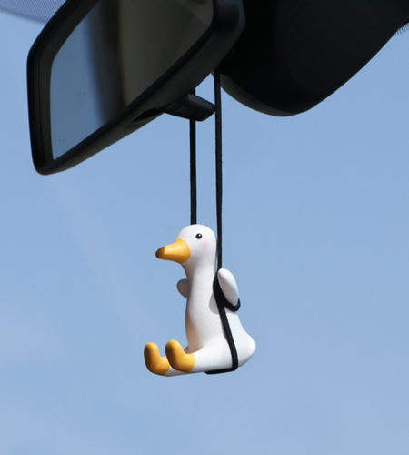 Gypsum Cute Anime Car Accessory Swing Duck Pendant