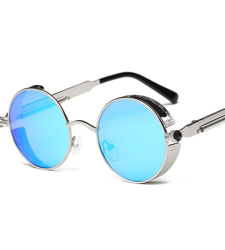 Metal Round Steampunk Sunglasses Men Women Fashion Glasses Brand Designer Retro Frame Vintage Sunglasses High Quality UV400