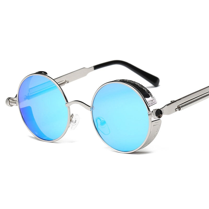 Metal Round Steampunk Sunglasses Men Women Fashion Glasses Brand Designer Retro Frame Vintage Sunglasses High Quality UV400