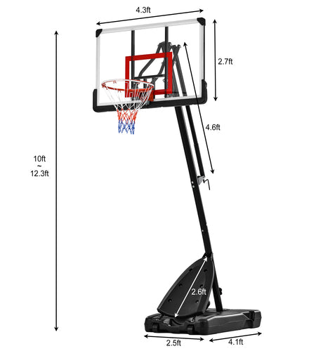 Basketball Hoop Basketball System 7.5ft-10ft Height Adjustable