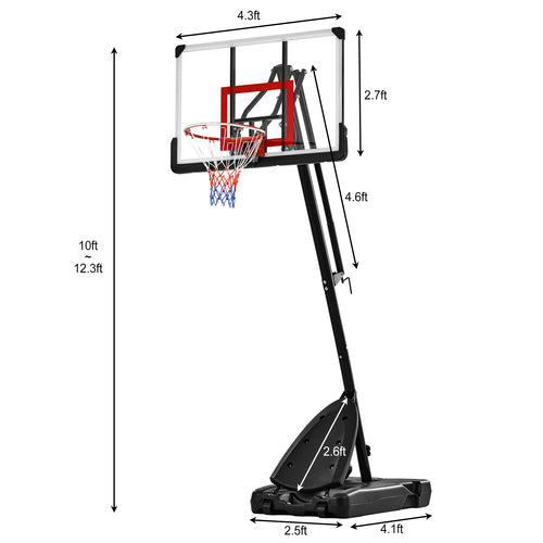 Load image into Gallery viewer, Basketball Hoop Basketball System 7.5ft-10ft Height Adjustable
