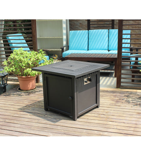 Brown  Upland 30” Slat Top Gas Fire Pit Table