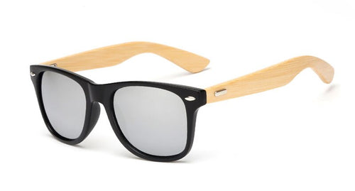 Load image into Gallery viewer, Unisex Square Bamboo Wood Sunglasses
