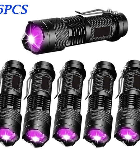 UV LED Flashlight Mini LED Torch 395nm Zoomable blacklight Wavelength Violet Light Pet Urine Scorpion Feminine hygiene Detector