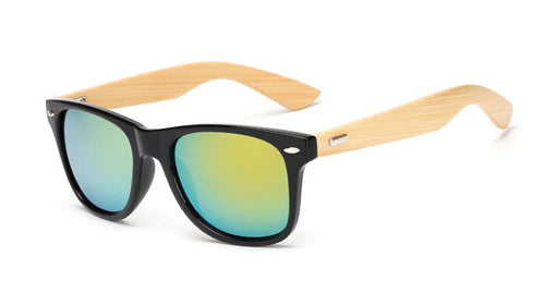 Load image into Gallery viewer, Unisex Square Bamboo Wood Sunglasses
